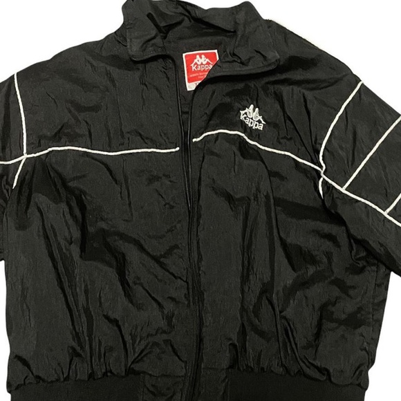 kappa exclusive black windbreaker track jacket - Picture 1 of 3